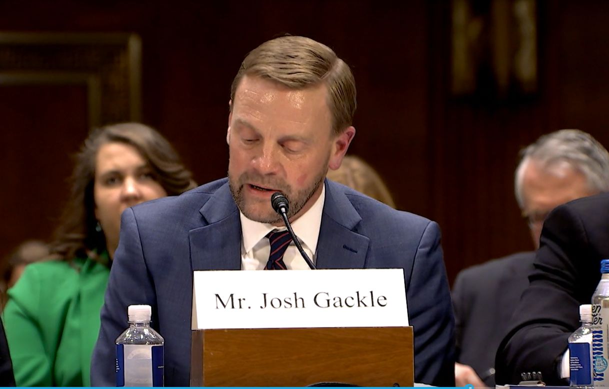 Josh Gackle, chairman, American Soybean Association, warns Senators about the detrimental impact of tariffs on soybean farmers