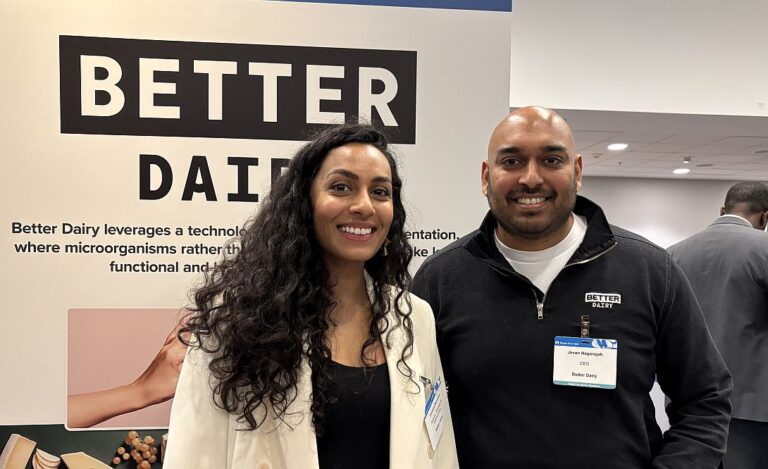 Better Dairy director of strategy & partnerships Trishala Bopanna and CEO Jevan Nagarajah. Image credit: Elaine Watson